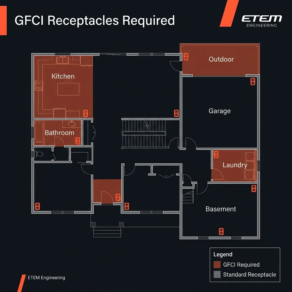 GFCI Required Locations in Residential Home